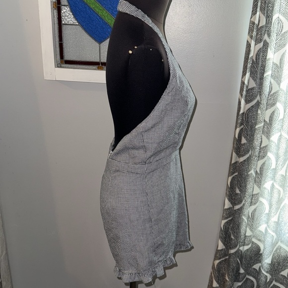 Wild Honey 100% Cotton Gingham Halter Open Back Romper - Picture 7 of 8